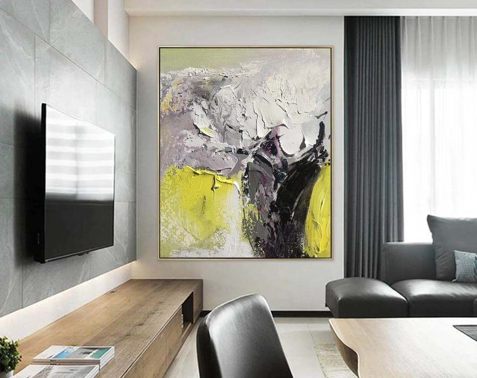 Black Modern Office Abstract Canvas Artwork 0E6BY wall art